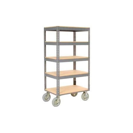 Global Industrial Boltless Shelf Truck, Steel, 36 in L, 18 in W, 68 in H 585415